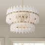 2_Possini Euro Elsa 23 1/2" Brass with Textured Glass 7-Light Pendant