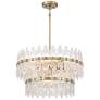 Watch A Video About the Elsa Antique Silver Textured Glass 7 Light Pendant