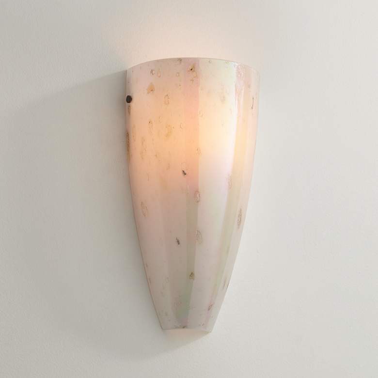 Image 2 Possini Euro Emelle 13" High Amber Art Glass Wall Sconce