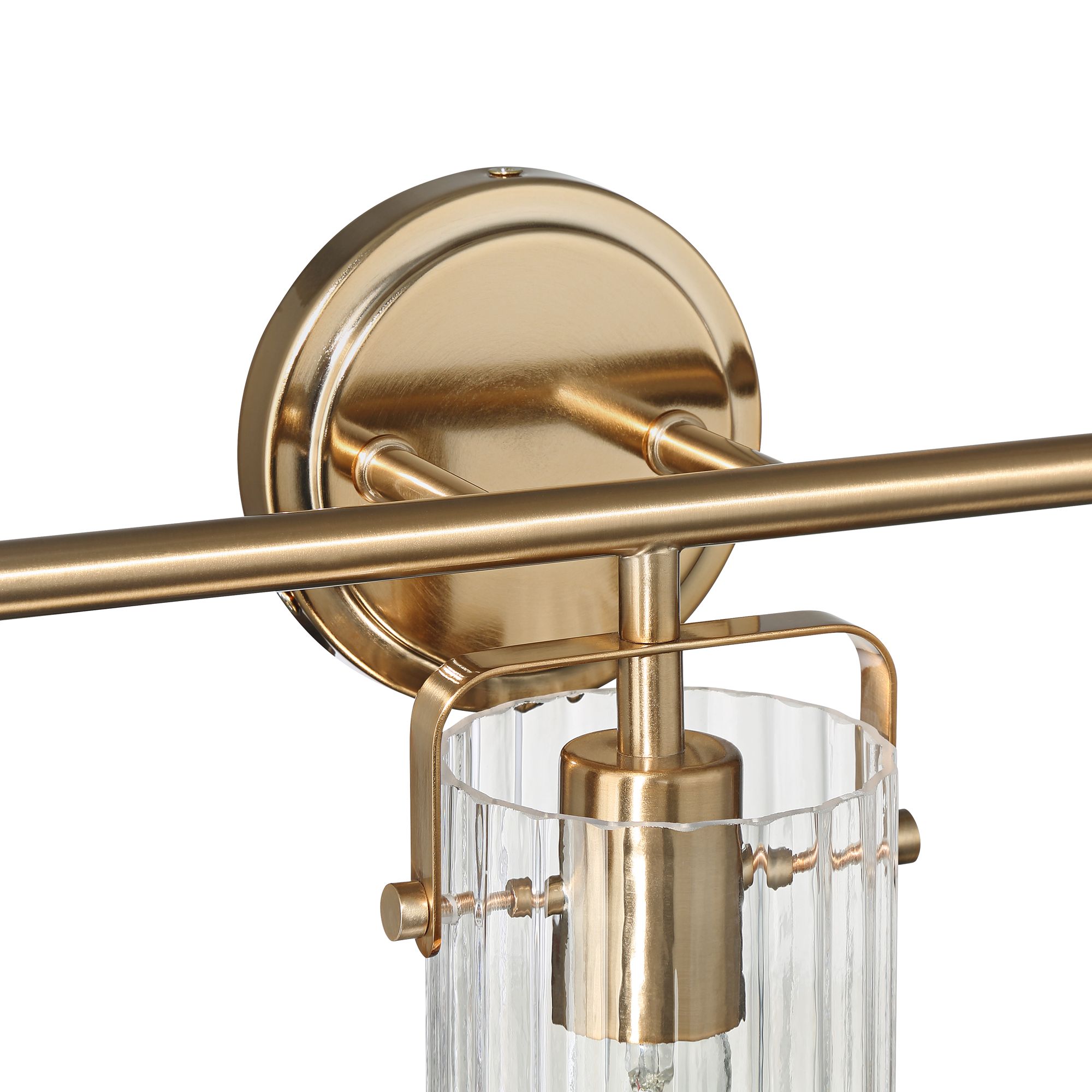 Image 4 Possini Euro Emerson 22" Wide Warm Gold and Glass 3-Light Bath Light more views