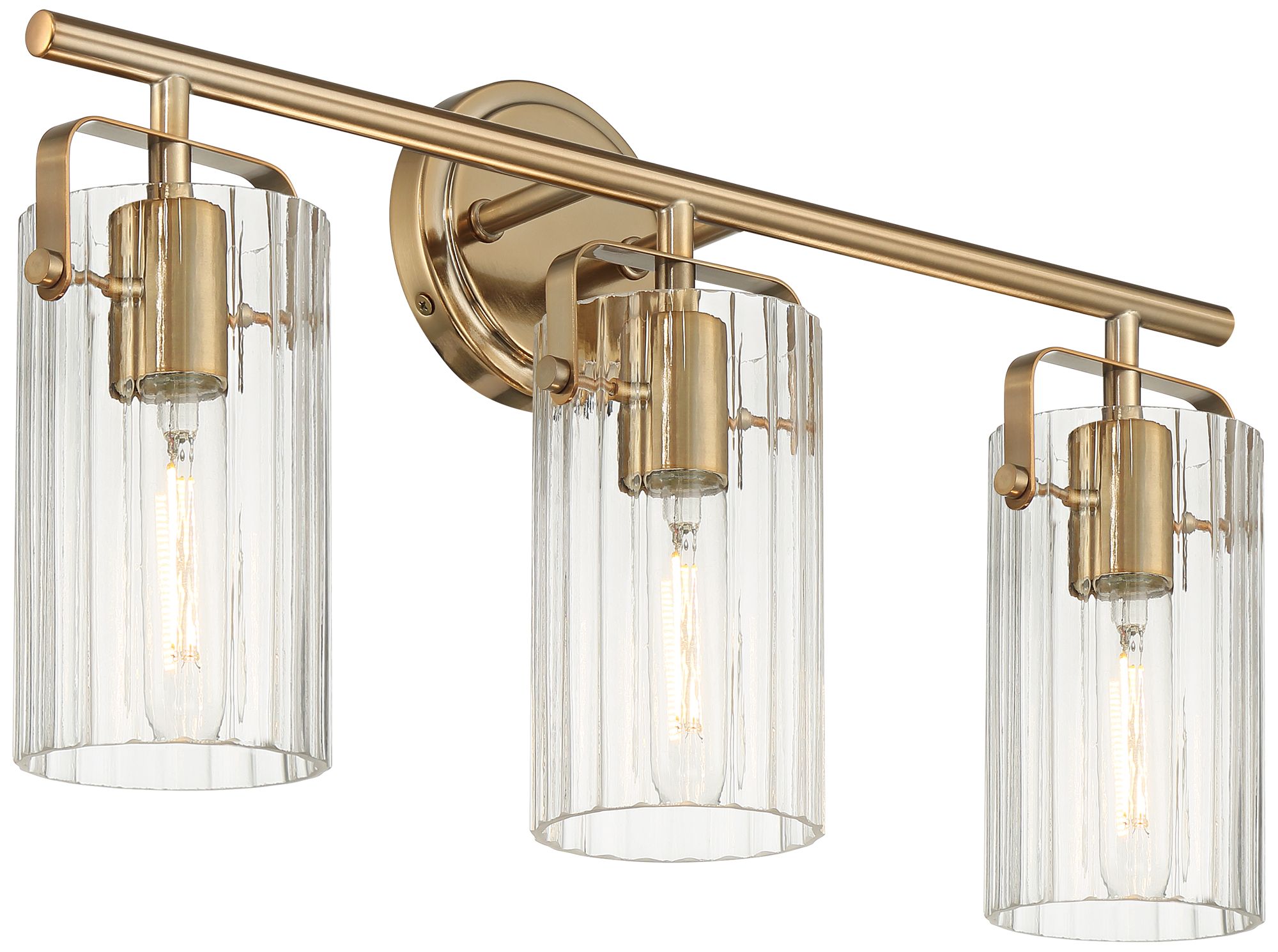 Possini Euro Emerson 22" Wide Warm Gold and Glass 3-Light Bath Light