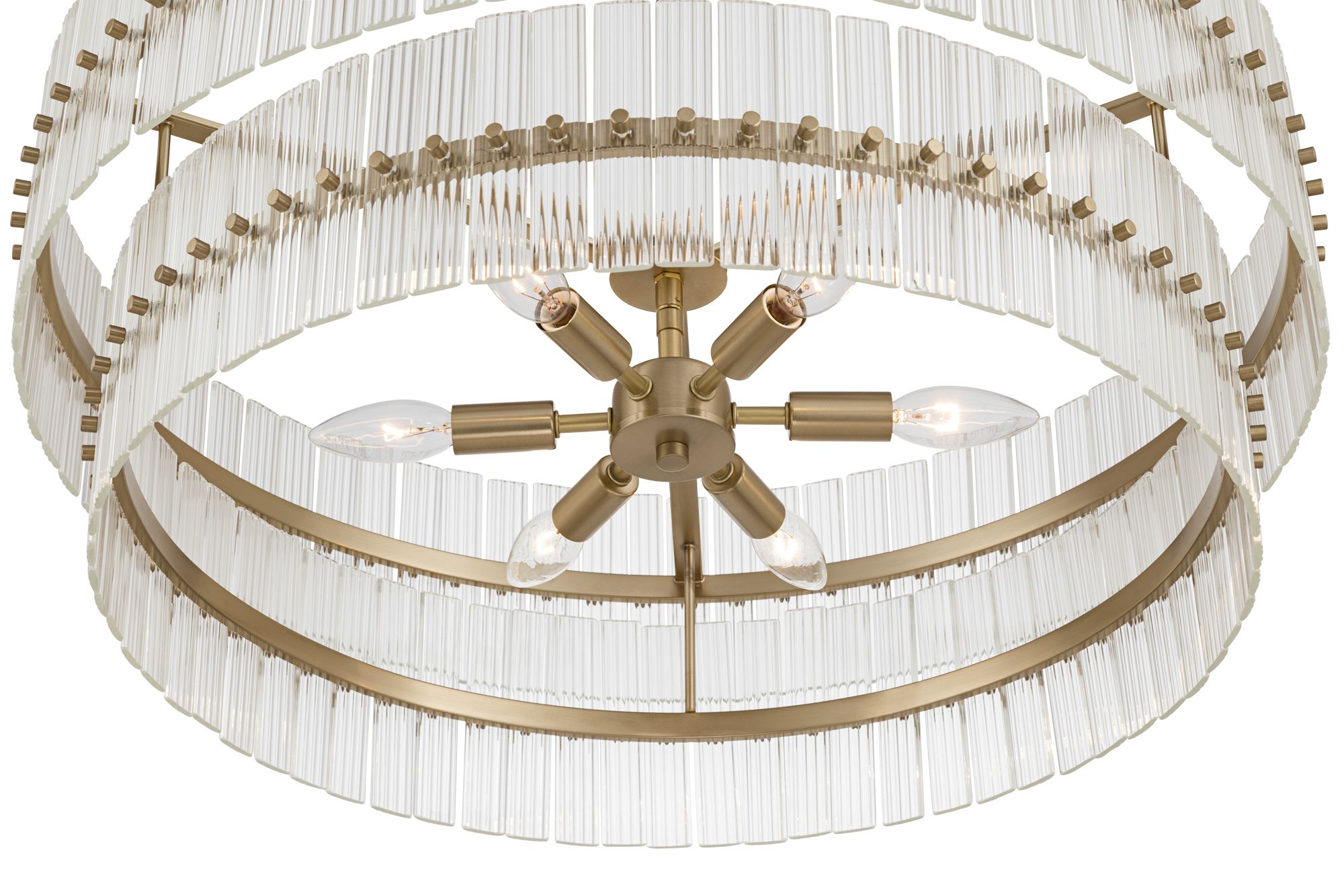 Image 6 Possini Euro Emerson 26"W Matte Brass Glass 6-Light Tiered Chandelier more views