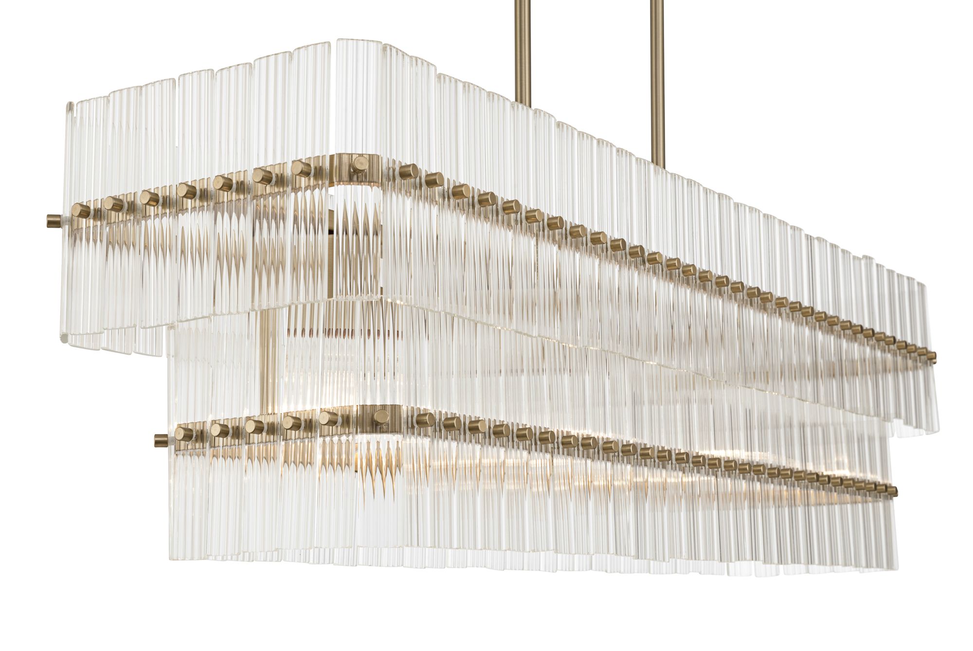 Image 4 Possini Euro Emerson 36"W Matte Brass 4-Light Linear Island Pendant more views