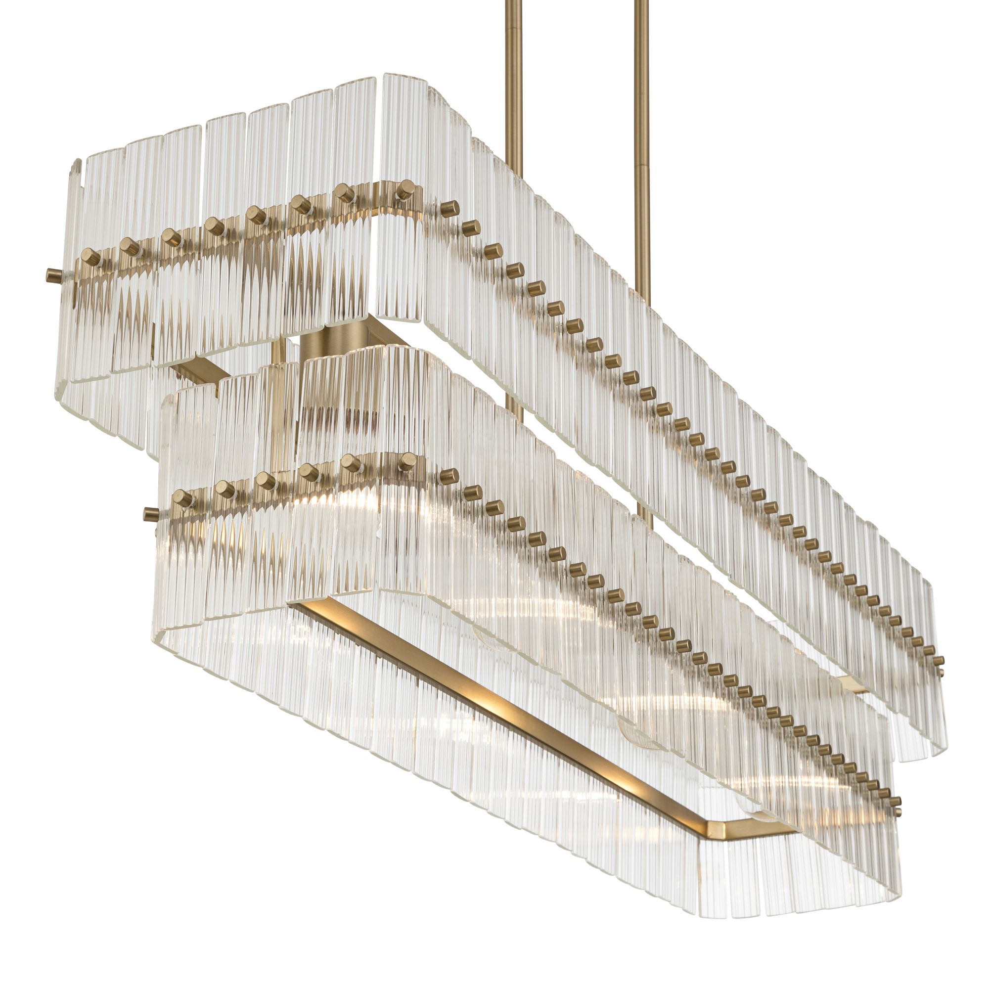 Image 5 Possini Euro Emerson 36"W Matte Brass 4-Light Linear Island Pendant more views