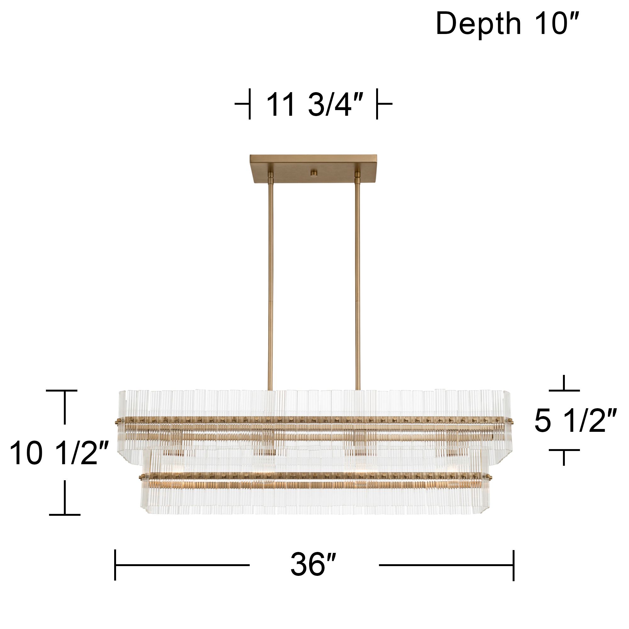 Watch A Video About the Possini Euro Emerson Matte Brass 4 Light Linear Island Pendant
