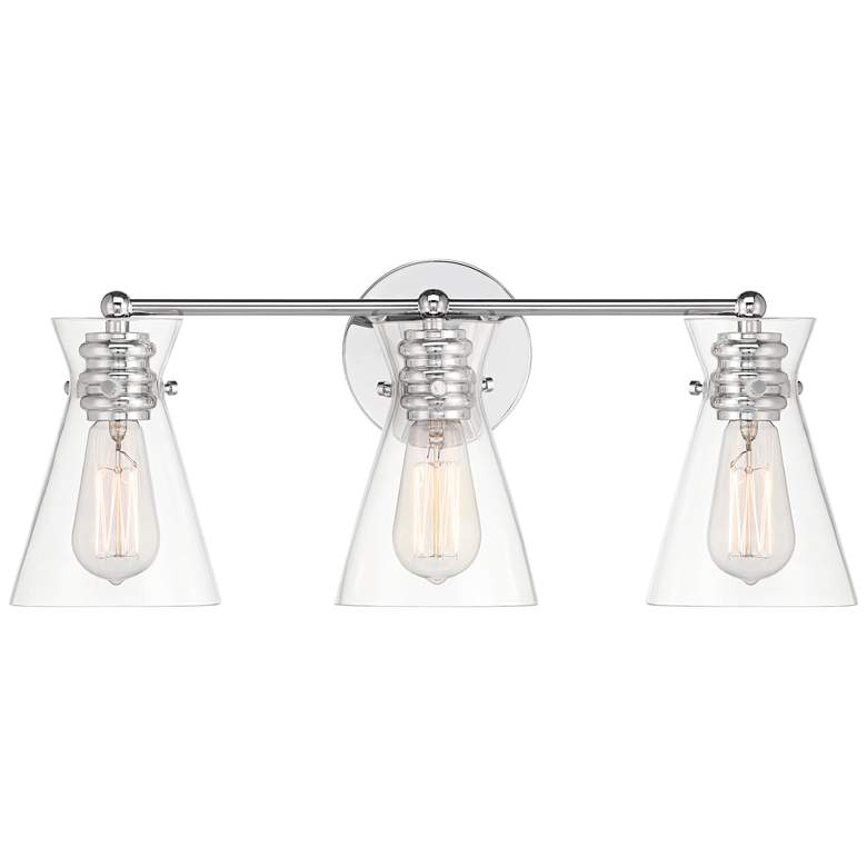 Image 2 Possini Euro Emily 22" Wide Chrome 3-Light Bath Light