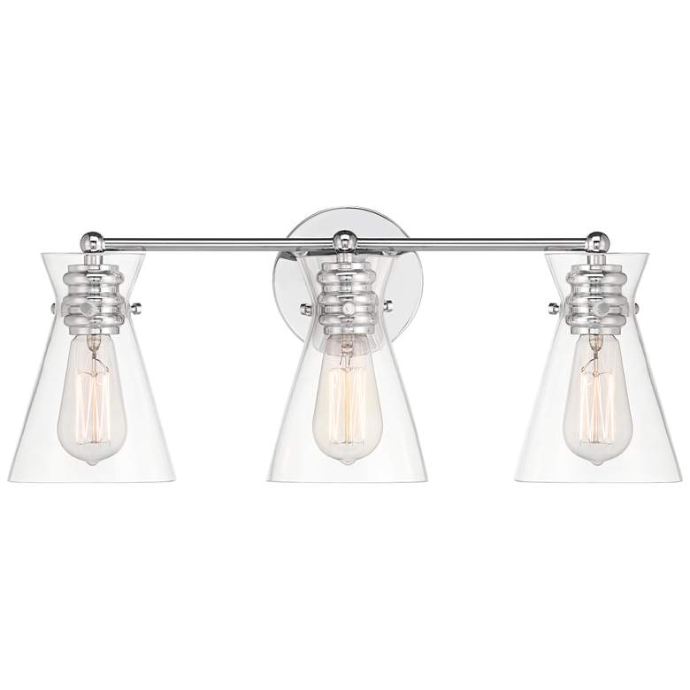 Image 2 Possini Euro Emily 22 inch Wide Chrome 3-Light Bath Light