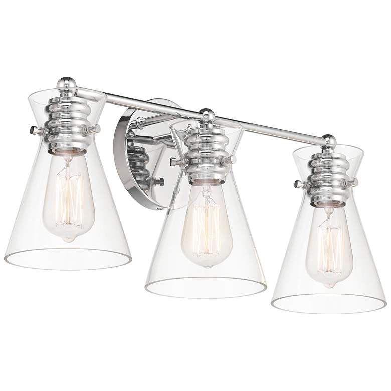 Image 7 Possini Euro Emily 22" Wide Chrome 3-Light Bath Light more views