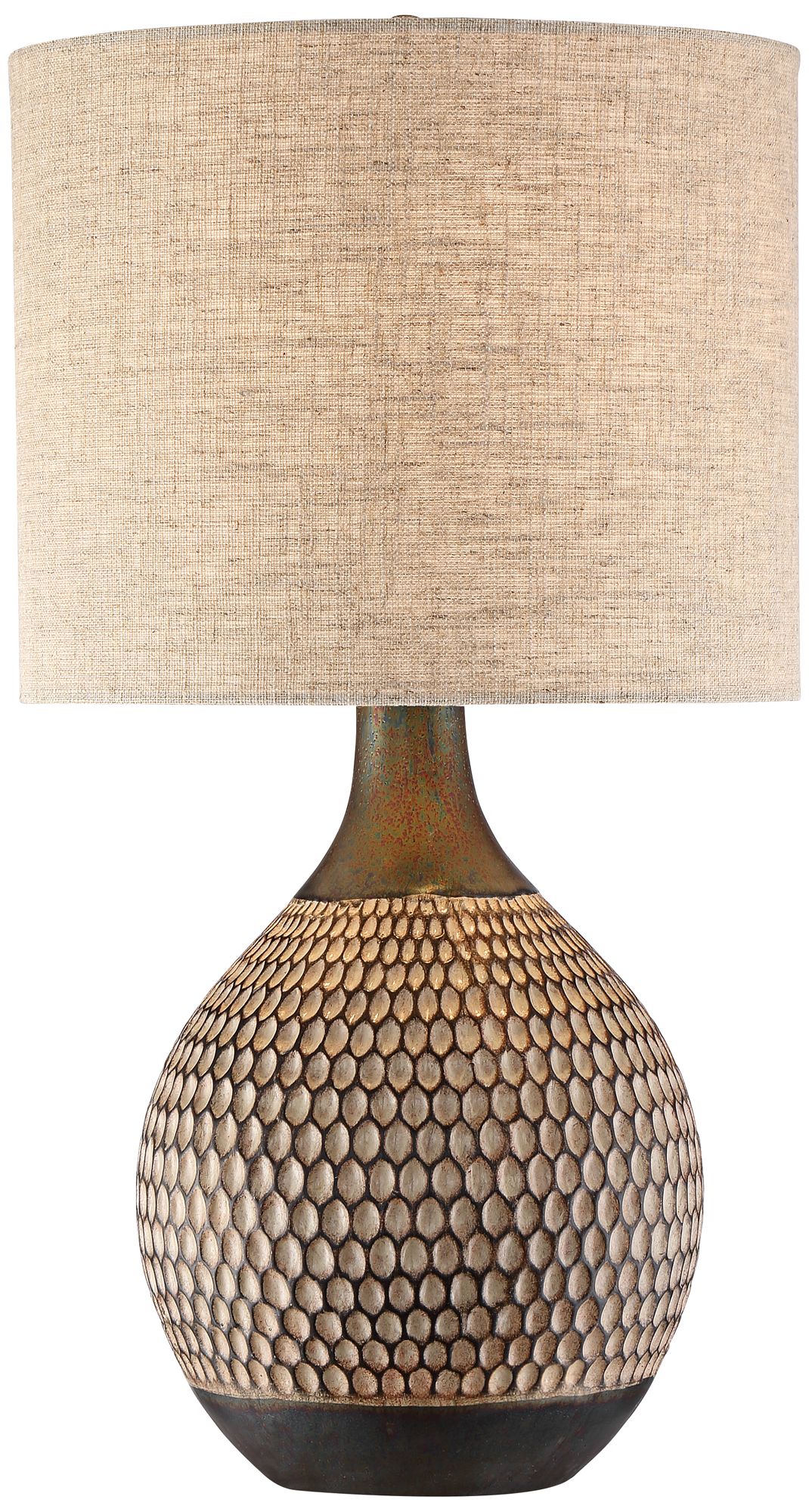 Image 3 Possini Euro Emma 21" High Textured Ceramic Mid-Century Table Lamp