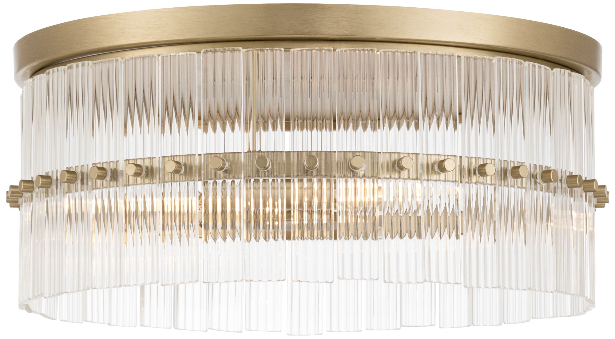 Image 2 Possini Euro Emmerson 15" Wide Matte Brass Glass 3-Light Ceiling Light