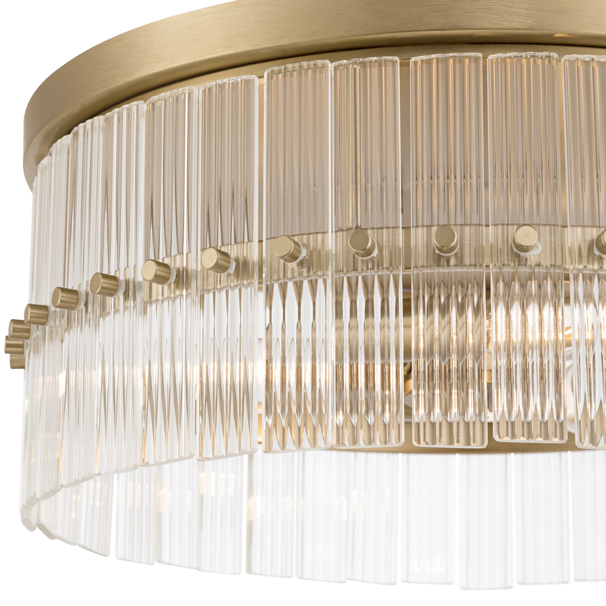 Image 3 Possini Euro Emmerson 15" Wide Matte Brass Glass 3-Light Ceiling Light more views