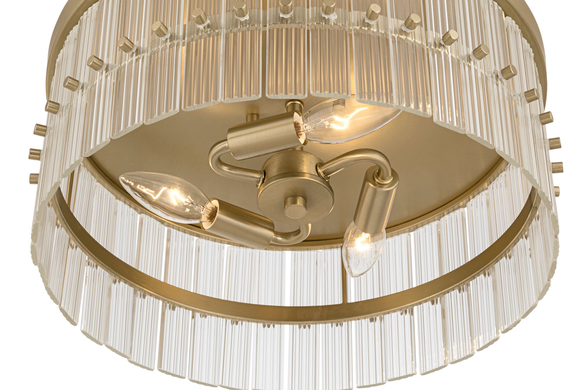 Image 4 Possini Euro Emmerson 15" Wide Matte Brass Glass 3-Light Ceiling Light more views