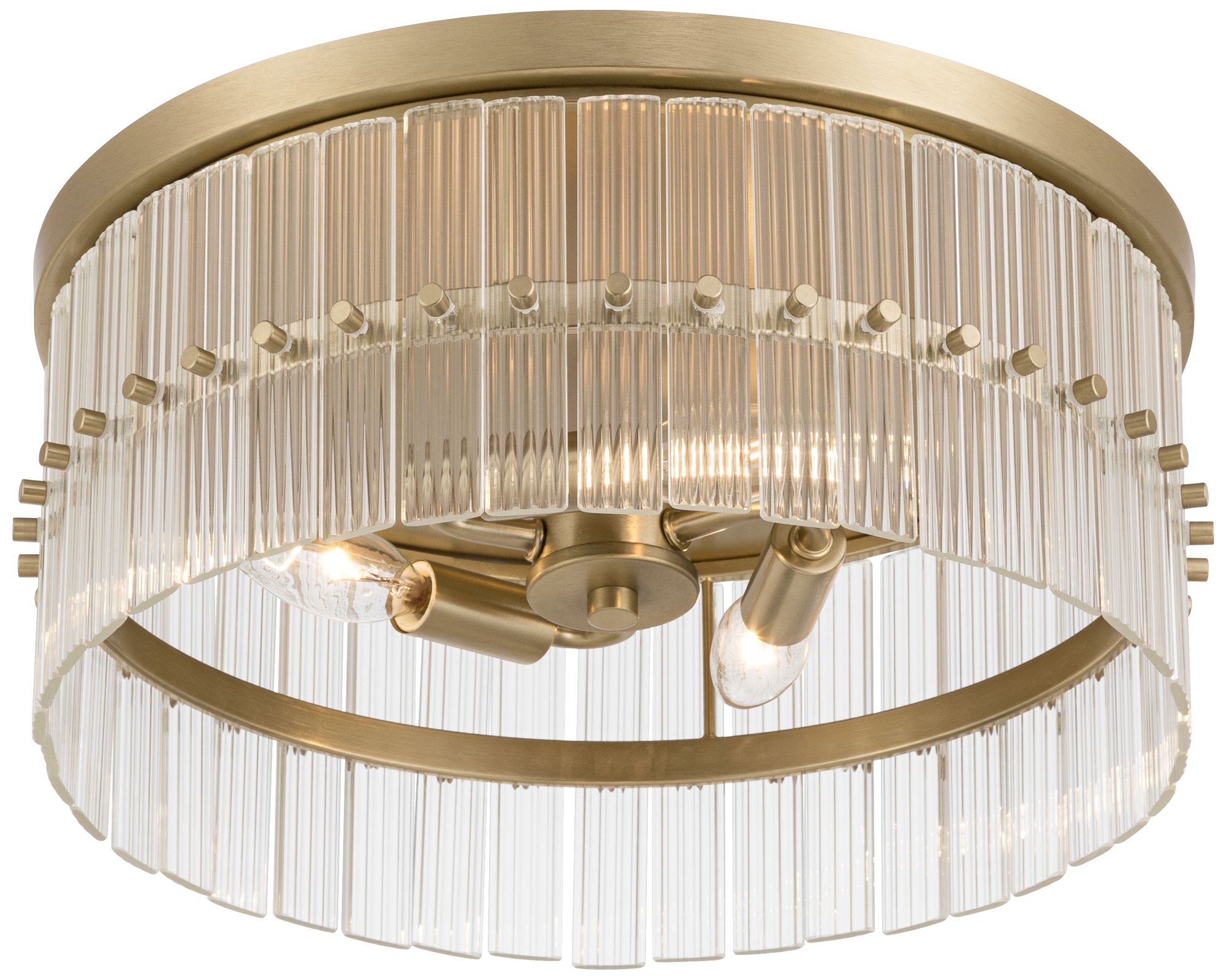 Image 7 Possini Euro Emmerson 15" Wide Matte Brass Glass 3-Light Ceiling Light more views