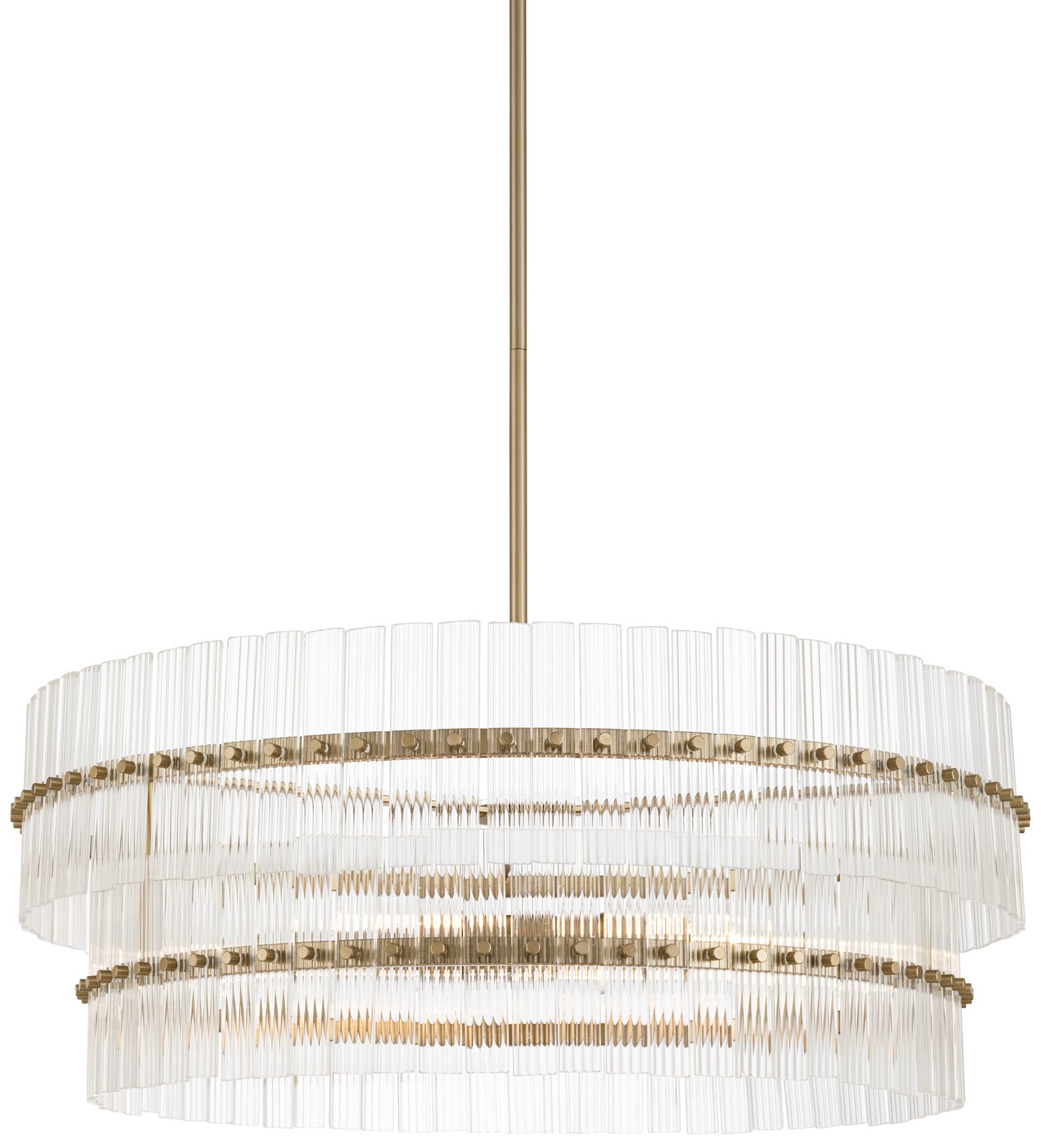 Image 3 Possini Euro Emmerson 26"W Matte Brass Glass 6-Light Tiered Chandelier