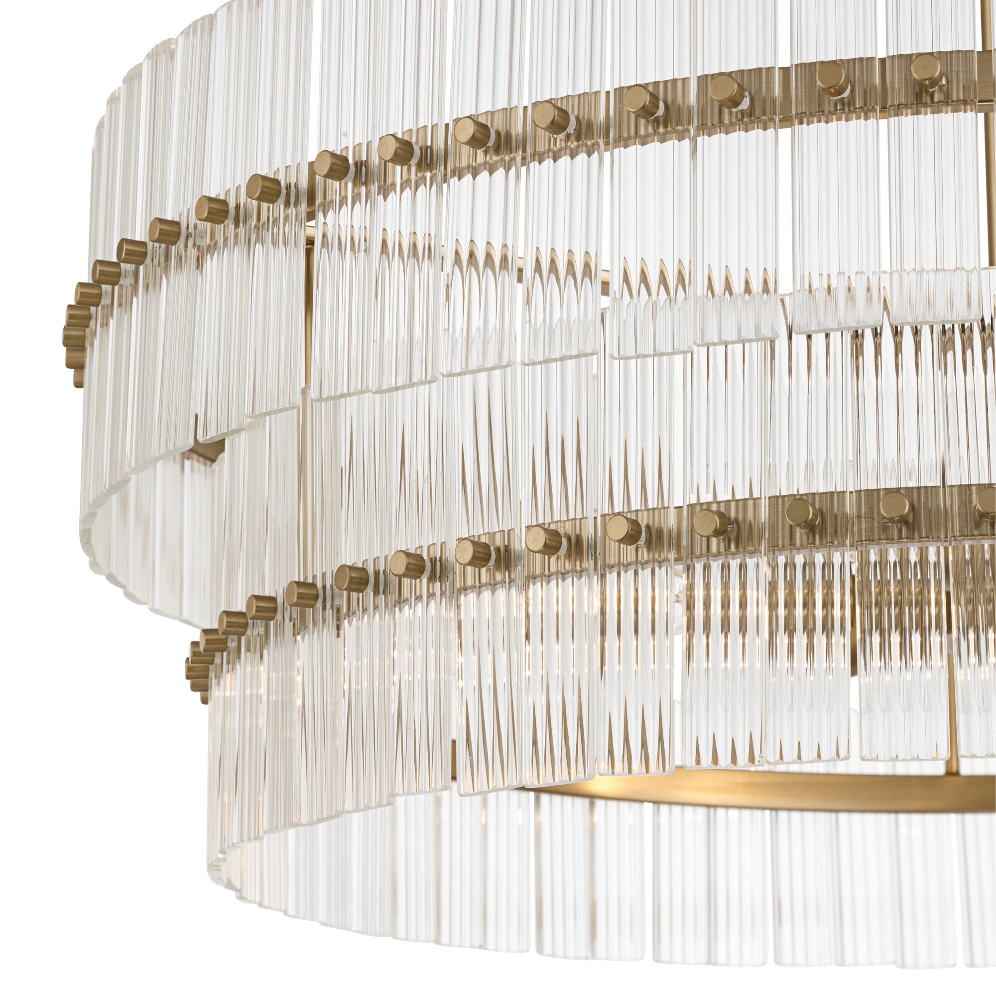 Image 4 Possini Euro Emmerson 26"W Matte Brass Glass 6-Light Tiered Chandelier more views