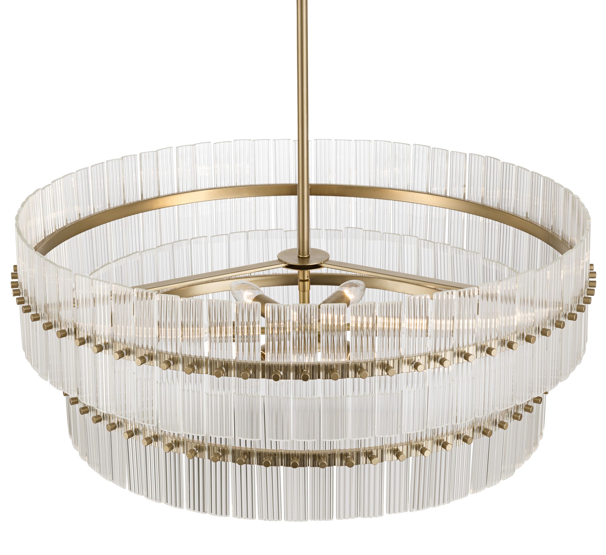 Image 5 Possini Euro Emmerson 26"W Matte Brass Glass 6-Light Tiered Chandelier more views