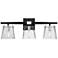 Possini Euro Ena 23" Wide Black and Glass 3-Light Bath Bar Light