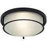 2_Possini Euro Encina 13" Wide Black and White Glass Ceiling Light