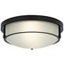 5_Possini Euro Encina 13" Wide Black and White Glass Ceiling Light more views