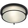6_Possini Euro Encina 13" Wide Black and White Glass Ceiling Light more views