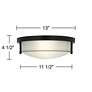 7_Possini Euro Encina 13" Wide Black and White Glass Ceiling Light more views