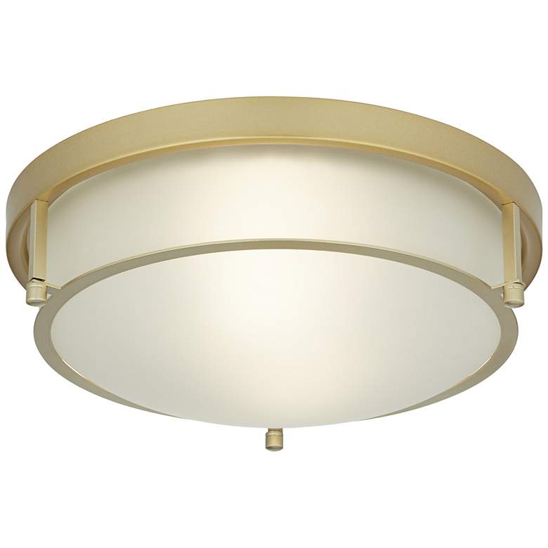 Image 2 Possini Euro Encina 13" Wide Gold and Frosted Glass Ceiling Light