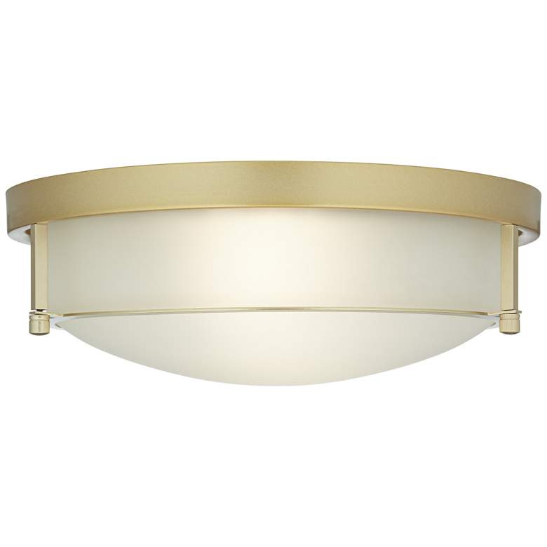 Image 4 Possini Euro Encina 13" Wide Gold and Frosted Glass Ceiling Light more views