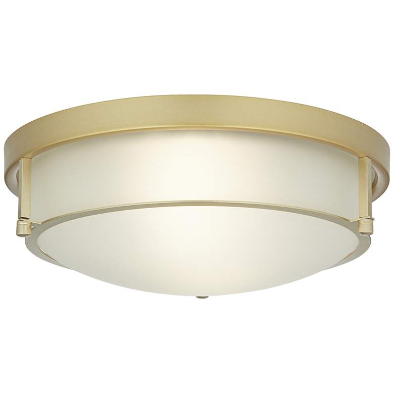 Image 5 Possini Euro Encina 13" Wide Gold and Frosted Glass Ceiling Light more views