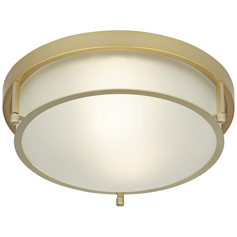 Image 6 Possini Euro Encina 13" Wide Gold and Frosted Glass Ceiling Light more views