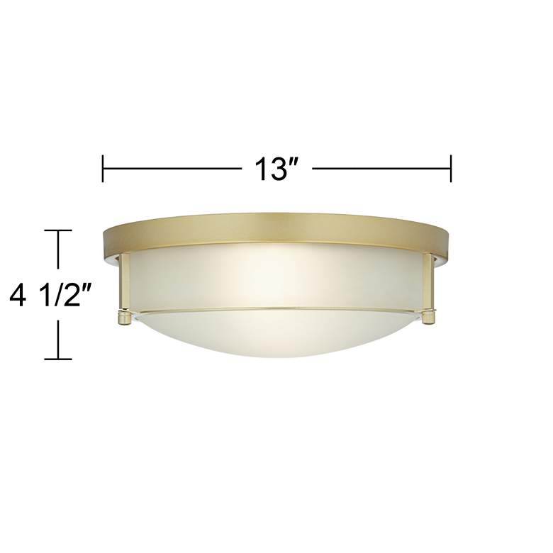 Image 7 Possini Euro Encina 13" Wide Gold and Frosted Glass Ceiling Light more views