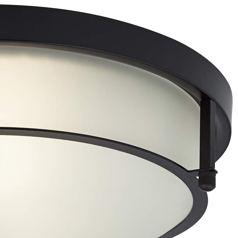 Image 3 Possini Euro Encina 13"W Black and White Glass Ceiling Light more views