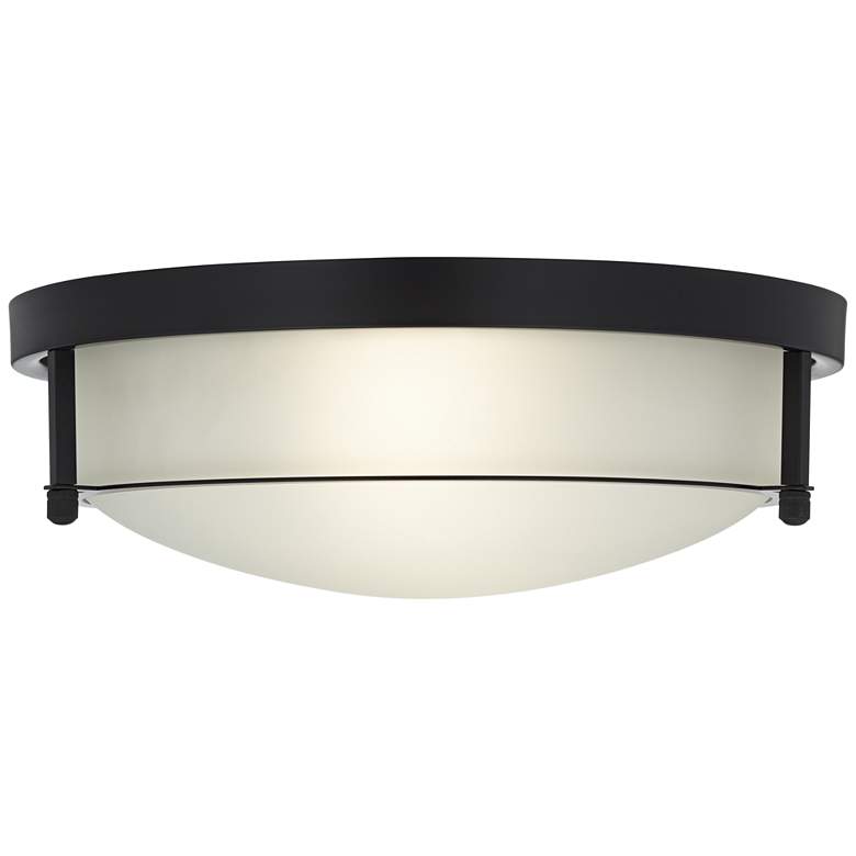 Image 4 Possini Euro Encina 13"W Black and White Glass Ceiling Light more views