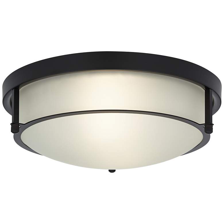 Image 5 Possini Euro Encina 13"W Black and White Glass Ceiling Light more views