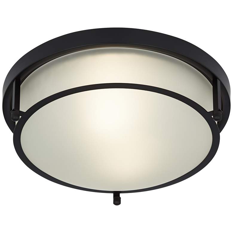 Image 6 Possini Euro Encina 13"W Black and White Glass Ceiling Light more views