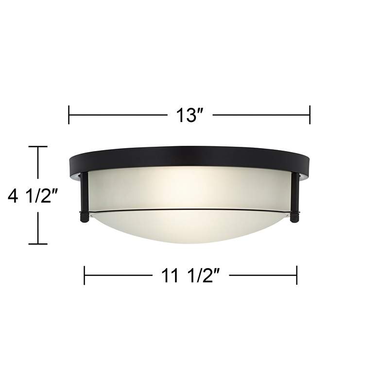 Image 7 Possini Euro Encina 13"W Black and White Glass Ceiling Light more views