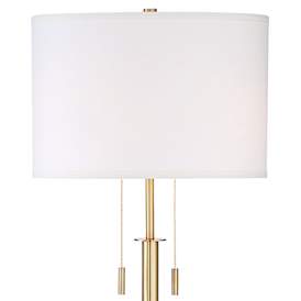 Image4 of Possini Euro Encino 60" Antique Brass Modern Tripod Floor Lamp more views