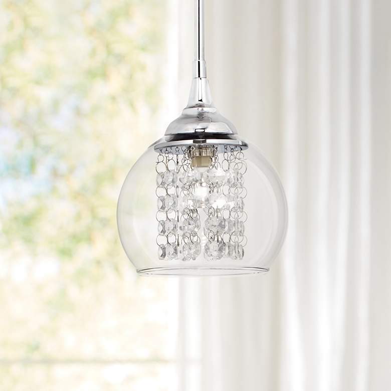 Image 2 Possini Euro Encircled 6" Wide Crystal Glass Modern LED Mini Pendant