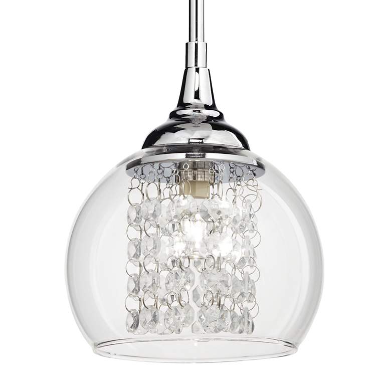 Image 4 Possini Euro Encircled 6" Wide Crystal Glass Modern LED Mini Pendant more views