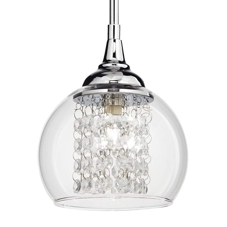 Image 4 Possini Euro Encircled 6 inch Wide Crystal Glass Modern LED Mini Pendant more views