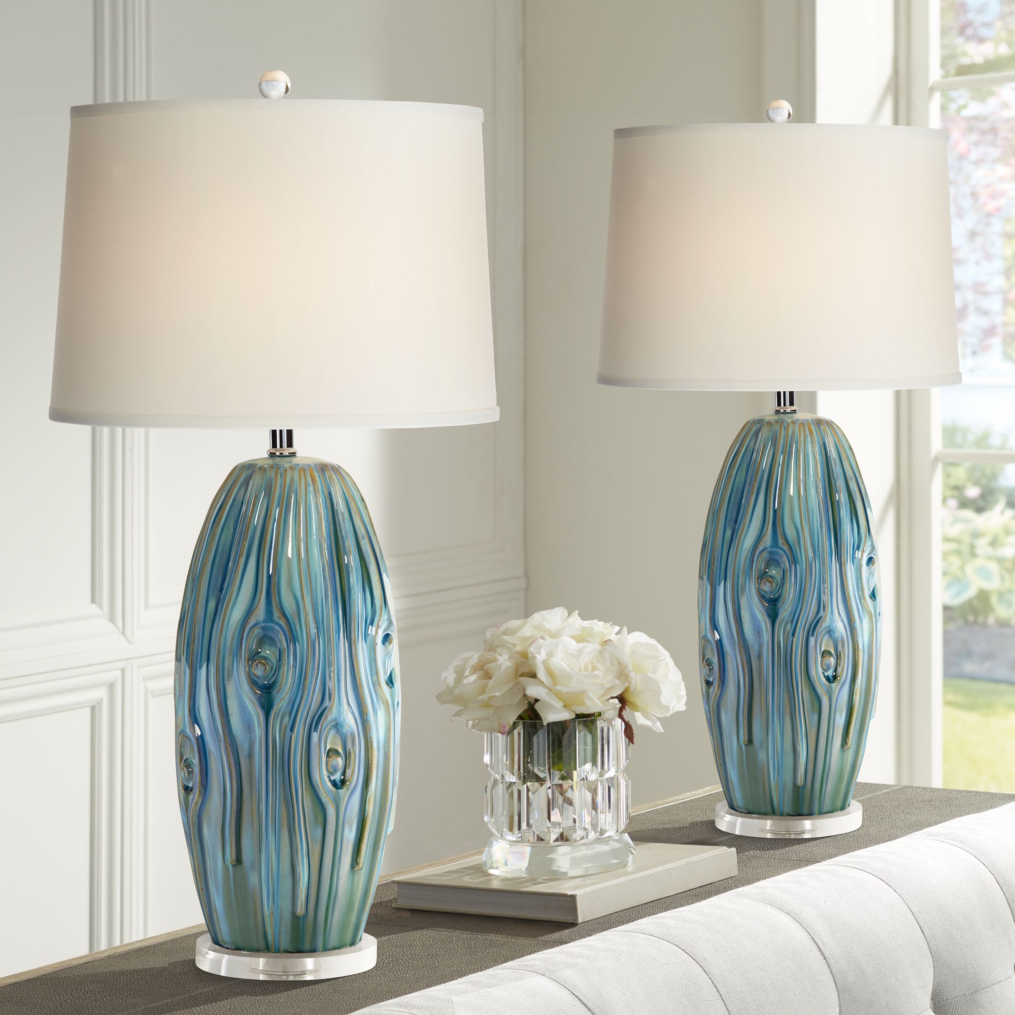 Blue green deals table lamps