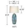 Possini Euro Eneya 31" Blue-Green Ceramic Table Lamps Set of 2