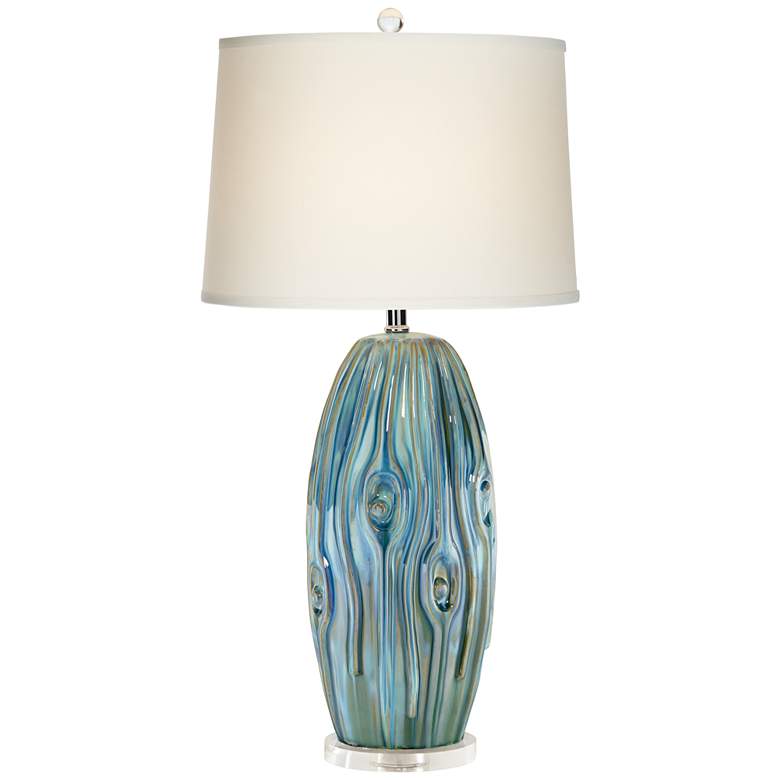 Image 2 Possini Euro Eneya 31" High Blue Ceramic Table Lamp