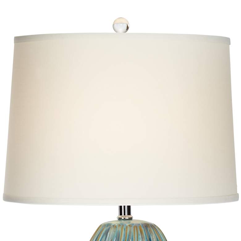 Image 3 Possini Euro Eneya 31" High Blue Ceramic Table Lamp more views