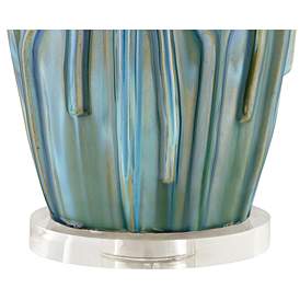 Image4 of Possini Euro Eneya 31" High Blue Ceramic Table Lamp more views