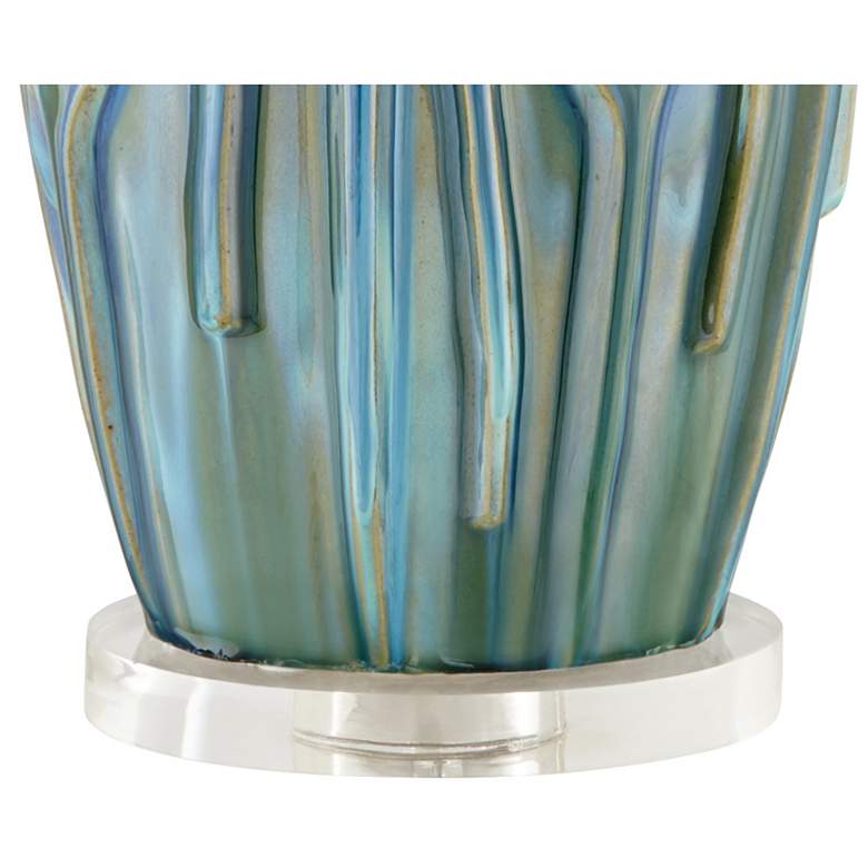 Image 4 Possini Euro Eneya 31" High Blue Ceramic Table Lamp more views