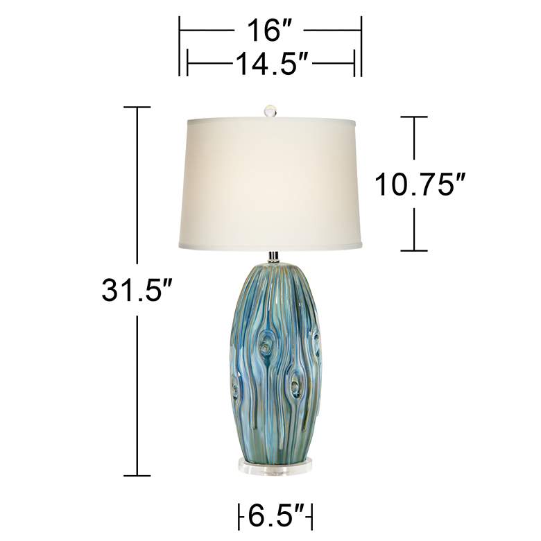 Image 7 Possini Euro Eneya 31 inch High Blue Ceramic Table Lamp more views