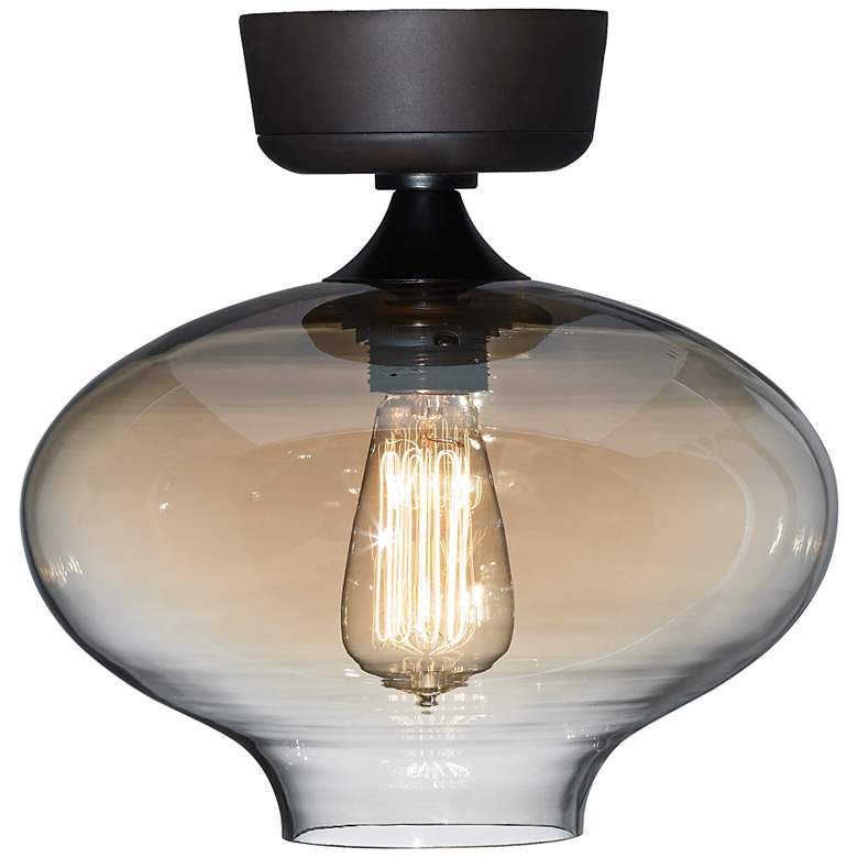 Image 1 Possini Euro Engels Amber Glass  Ceiling Fan Light Kit