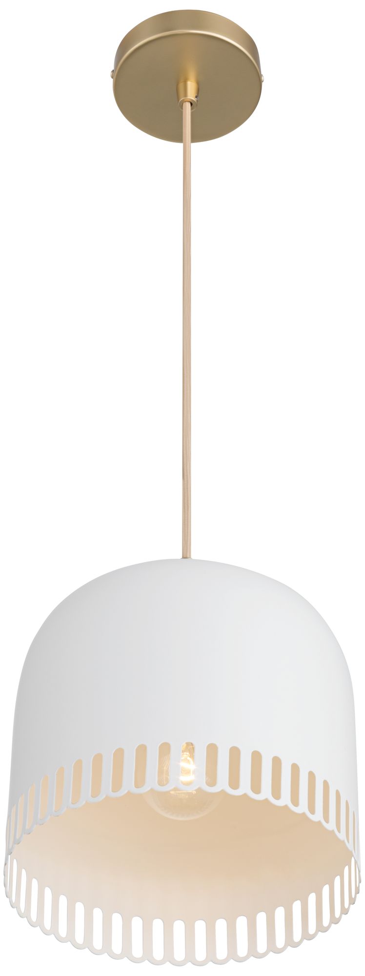 Possini Euro Enna 8 1/2" Wide White and Soft Gold Mini-Pendant Light in scene