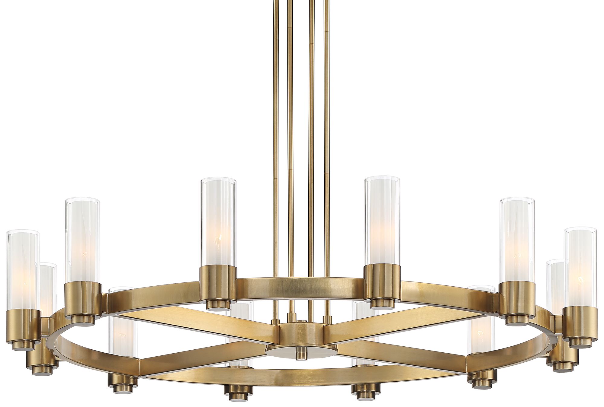 Image 2 Possini Euro Ennis 48" Wide Antique Brass 12-Light Ring Chandelier