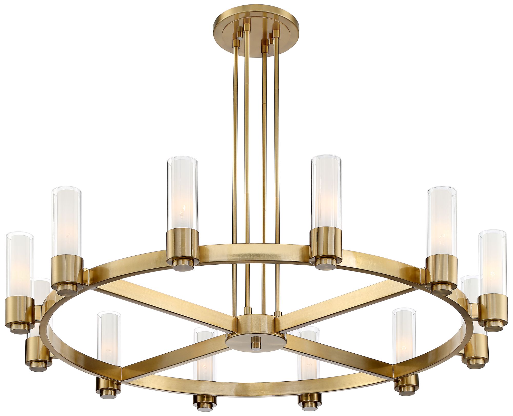 Image 7 Possini Euro Ennis 48" Wide Antique Brass 12-Light Ring Chandelier more views